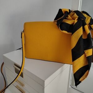 H&M Stylish Yellow Crossbody Bag with Scarf